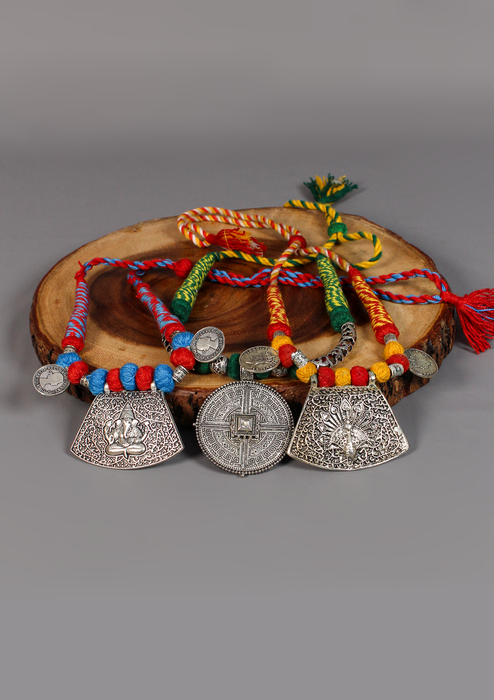 Elegant White Metal Tribal Pendant from Nepal
