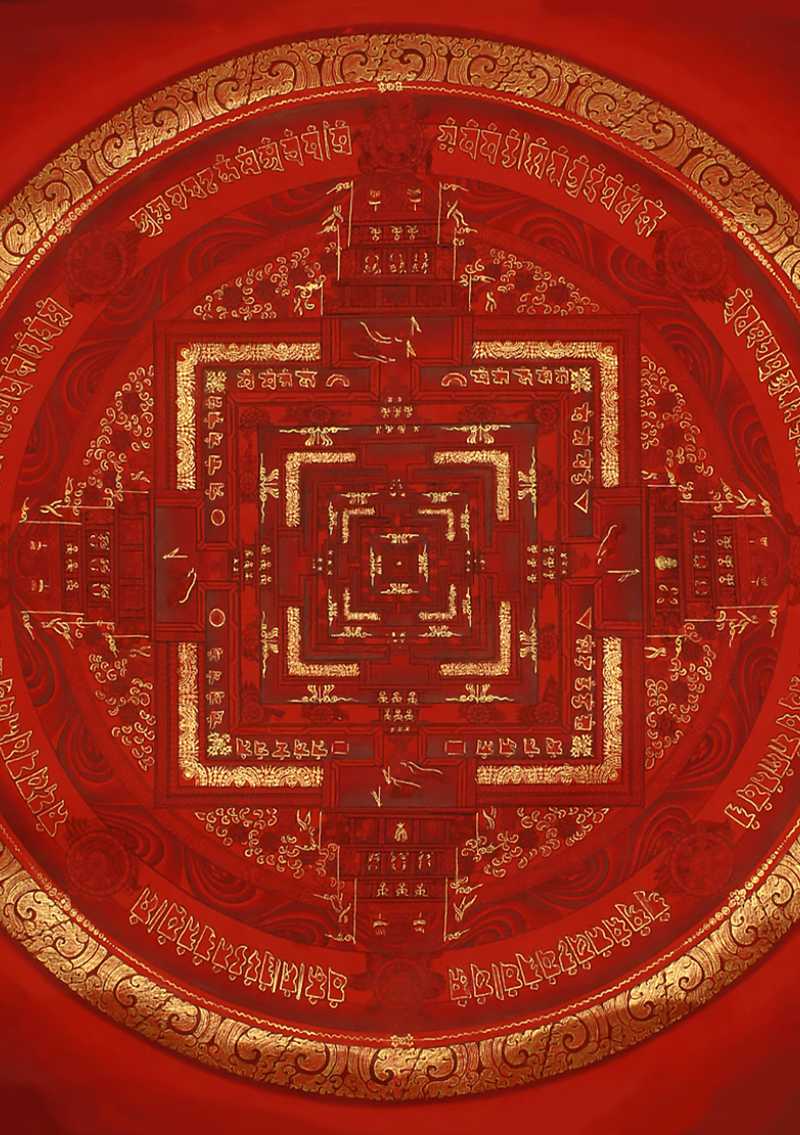Red Mandala  Fine Arts  Thangka Painting