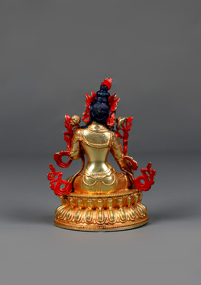 Fully Gold Electroplated White Tara Statue 4.25"
