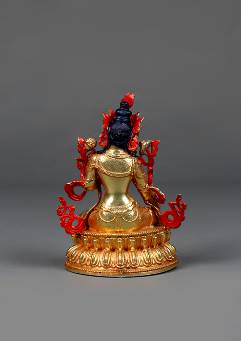 Fully Gold Electroplated White Tara Statue 4.25"