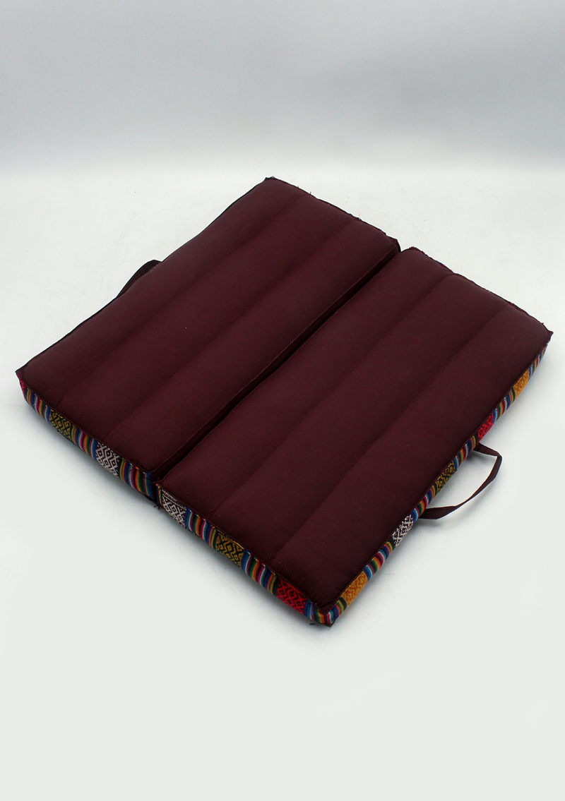 Foldable Gheri Border Large Meditation Cushion