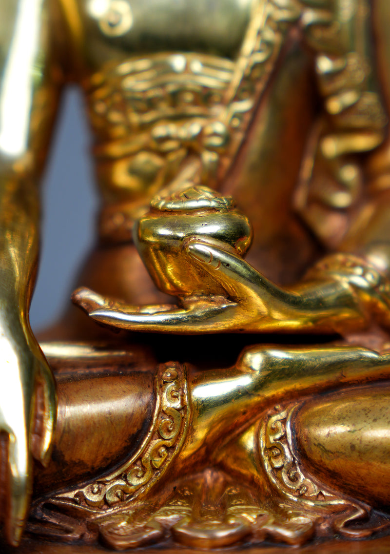 Handmade Copper Gilt  Buddha Sculpture for Meditation, Altar & Home Décor