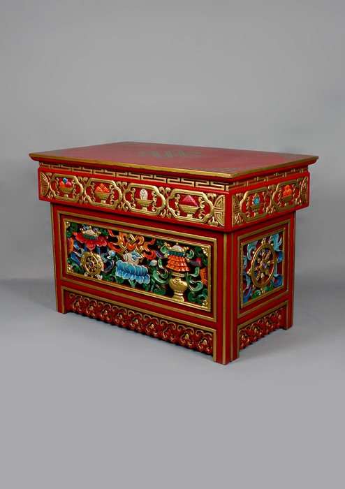 Traditional Handpainted Tibetan Folding Table from Nepal