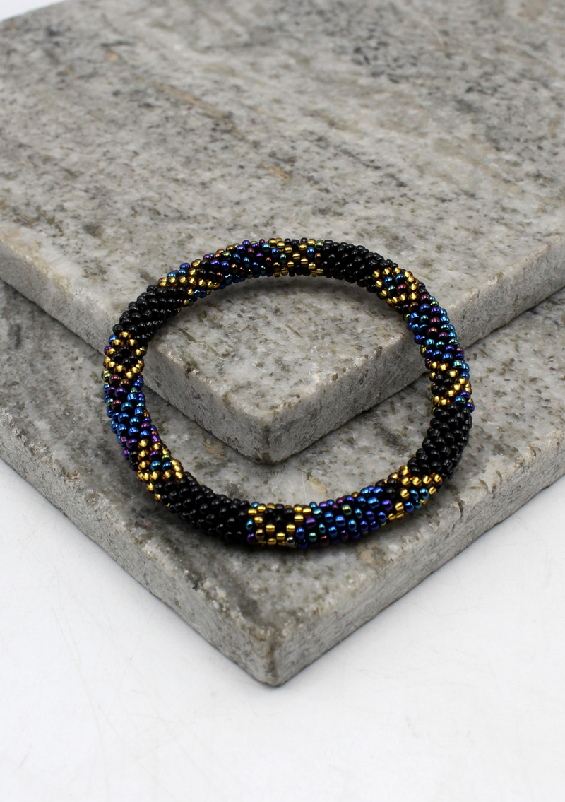 Handmade Colorful Beads Nepalese Roll on Bracelet