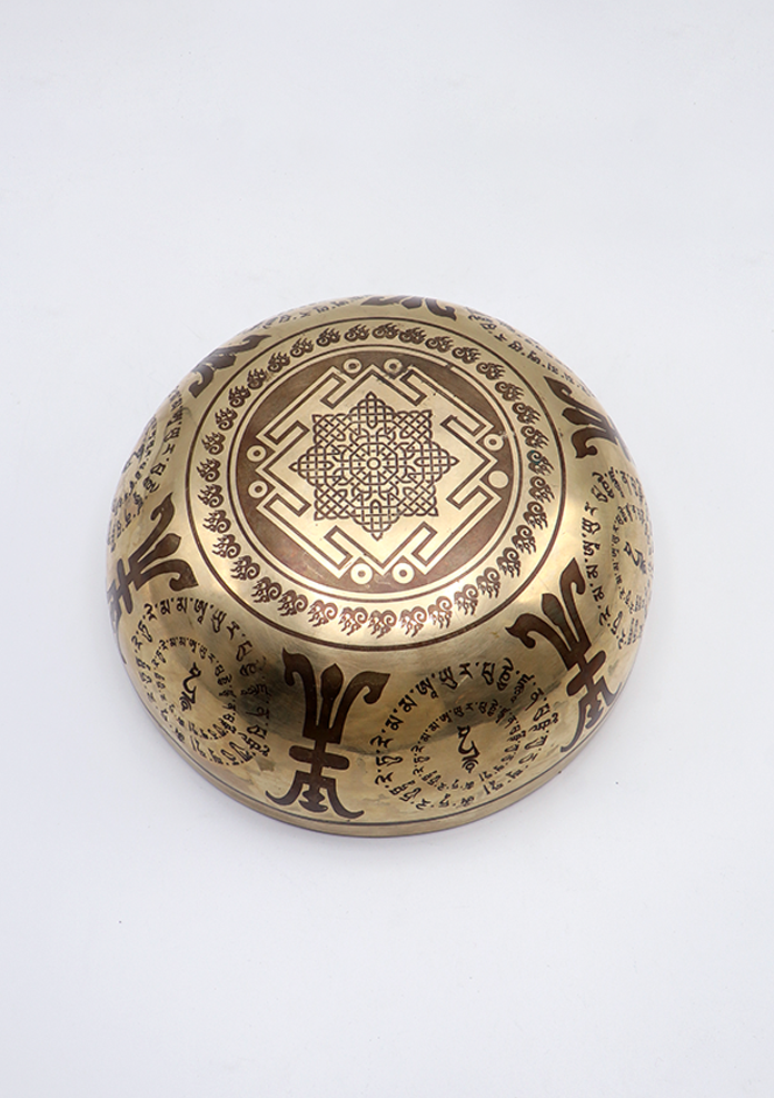 Green Tara Painted  Tibetan Singing Bowl 8"