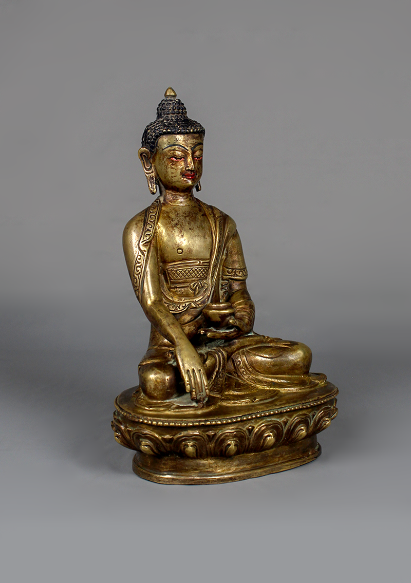 Antique Style Shakyamuni Buddha Statue 8.25"
