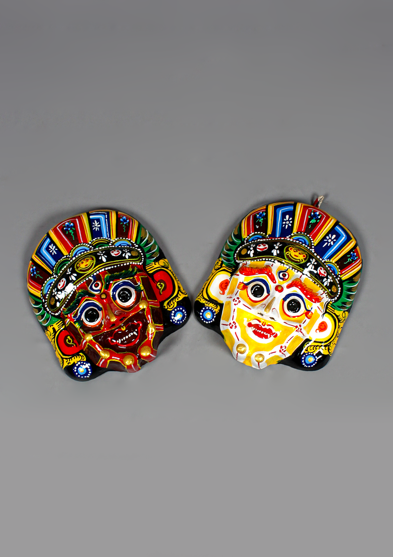 Handpainted Mahakali Paper Mache Hanging Mask