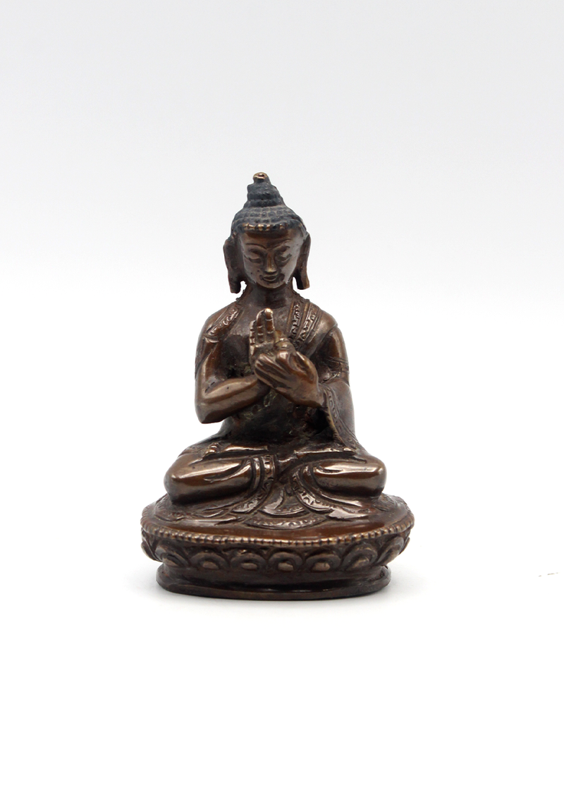 Copper Oxidized Vairochana Buddha Statue 3"