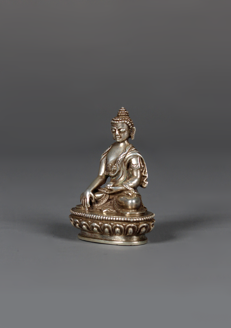 Sterling Silver  925 Shakyamuni Buddha Statue 4.5 cm H