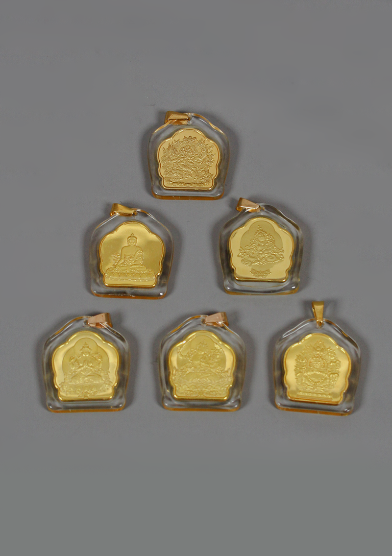 Buddhist Deity With Mantra Pendant