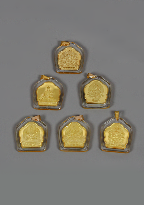 Buddhist Deity With Mantra Pendant