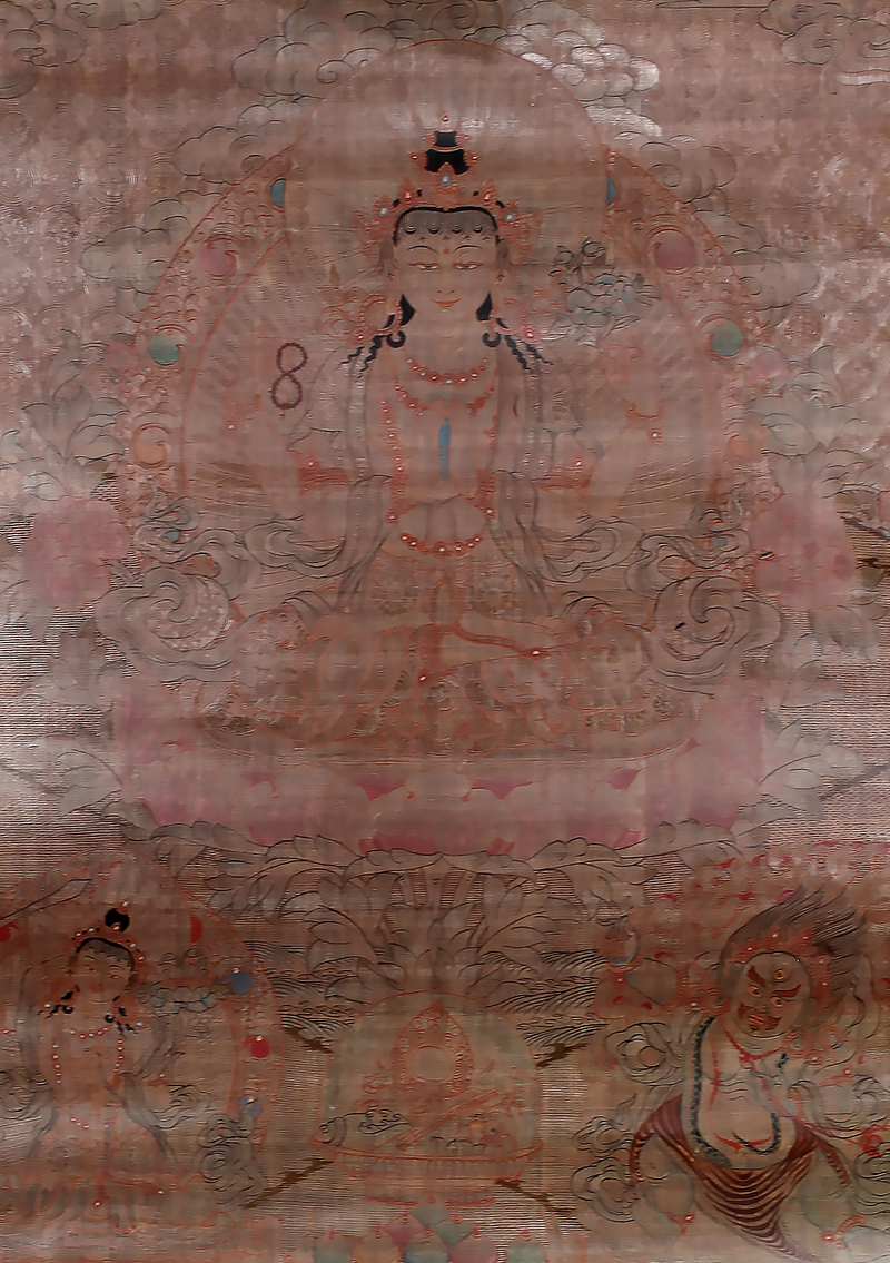 Chenrezig Brocade Thangka Painting