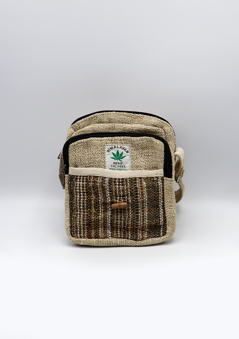 Natural Hemp Cross Body Carry Bag