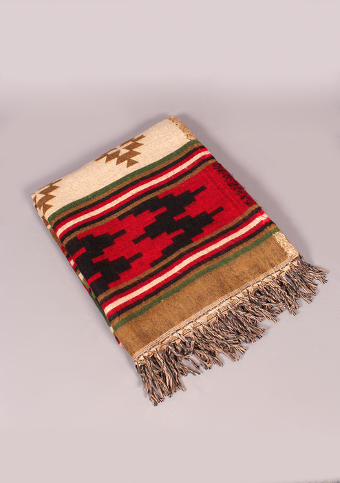 Handloomed Zigzag Pattern Woolen Shawl - Lancer