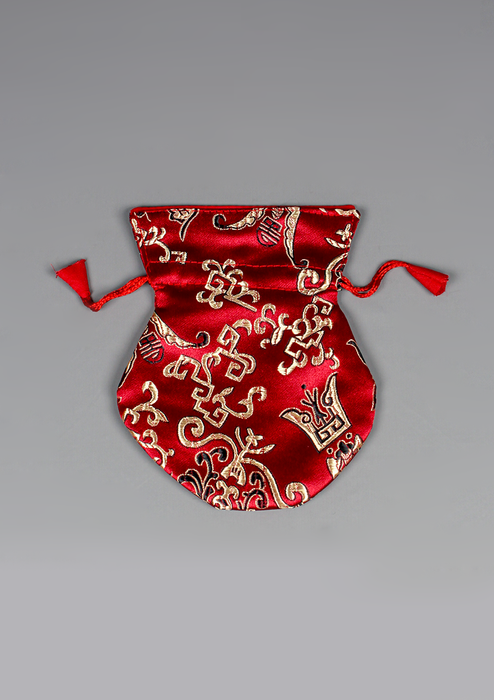 Silk Brocade Drawstring Mala Bag