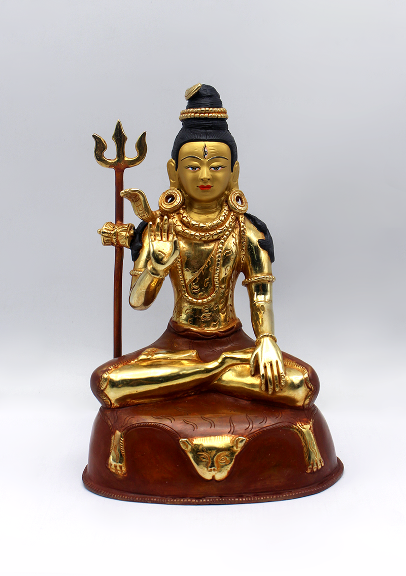 Gold-Plated Shiva Mahadeva Lord of the Universe  Statue 8" H
