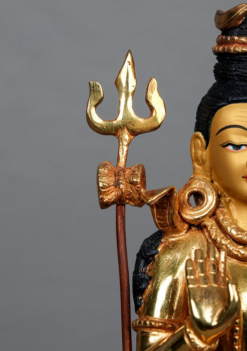 Partly Gold Plated Shiva Statue 8.5"H