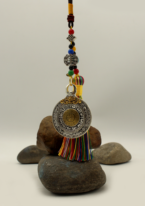 Tibetan Car Hanging Medallion with Tassel