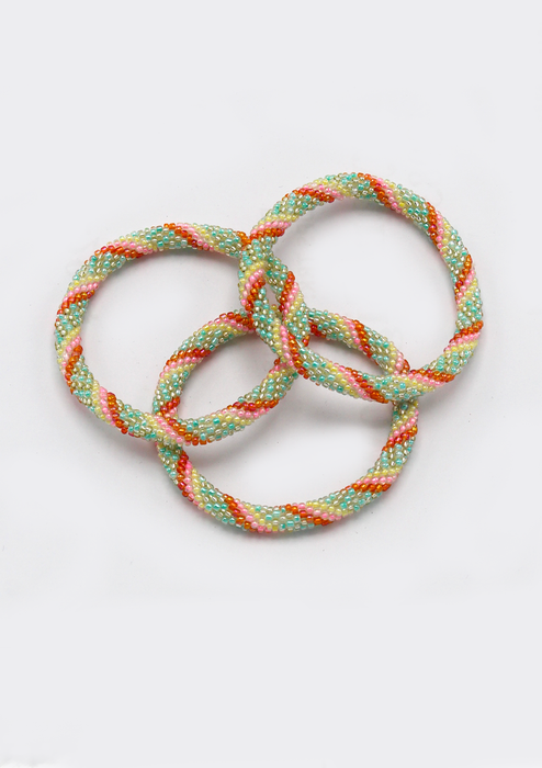 Roll on Beads Purple Yellow Roll Bracelet - NEW BATCH