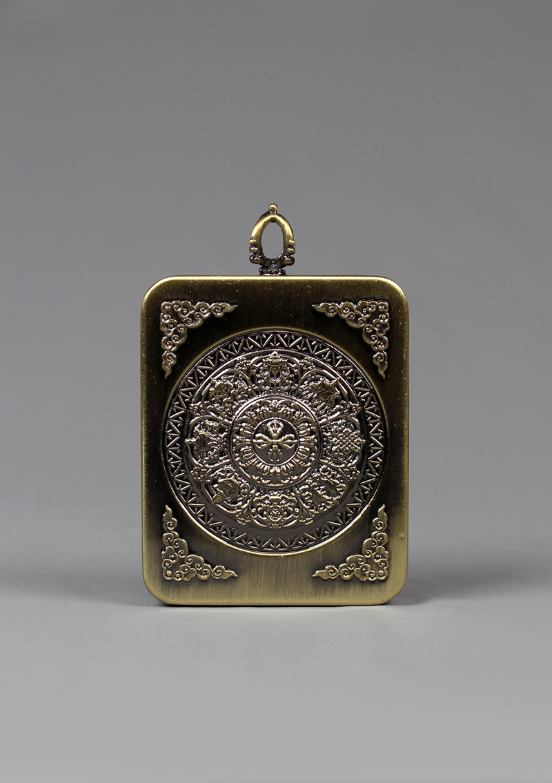 Green Tara Hand Painted Mini Thangka Amulet Pendant