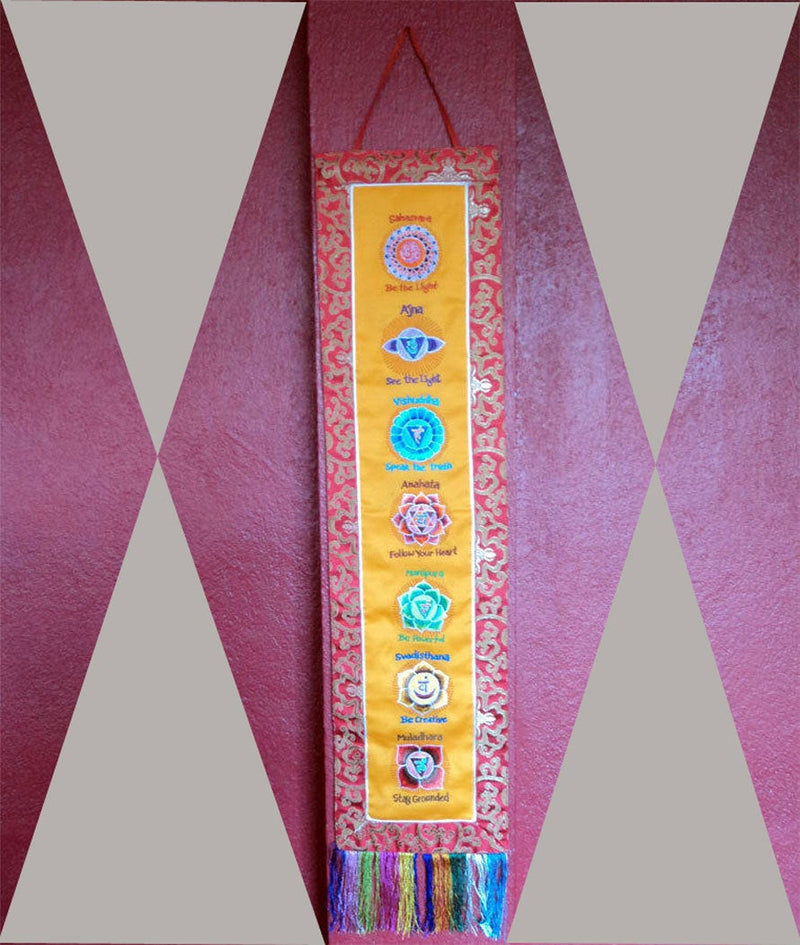 All Chakra Signs Embroidered Polyester Banner