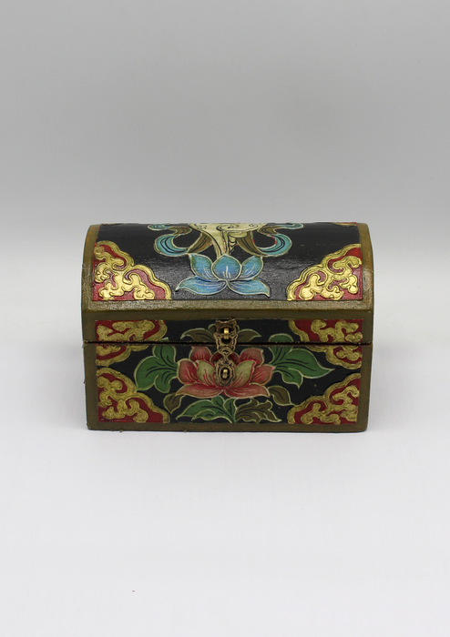 Handpainted Tibetan Wooden Optical Boxes with Conch - Medium