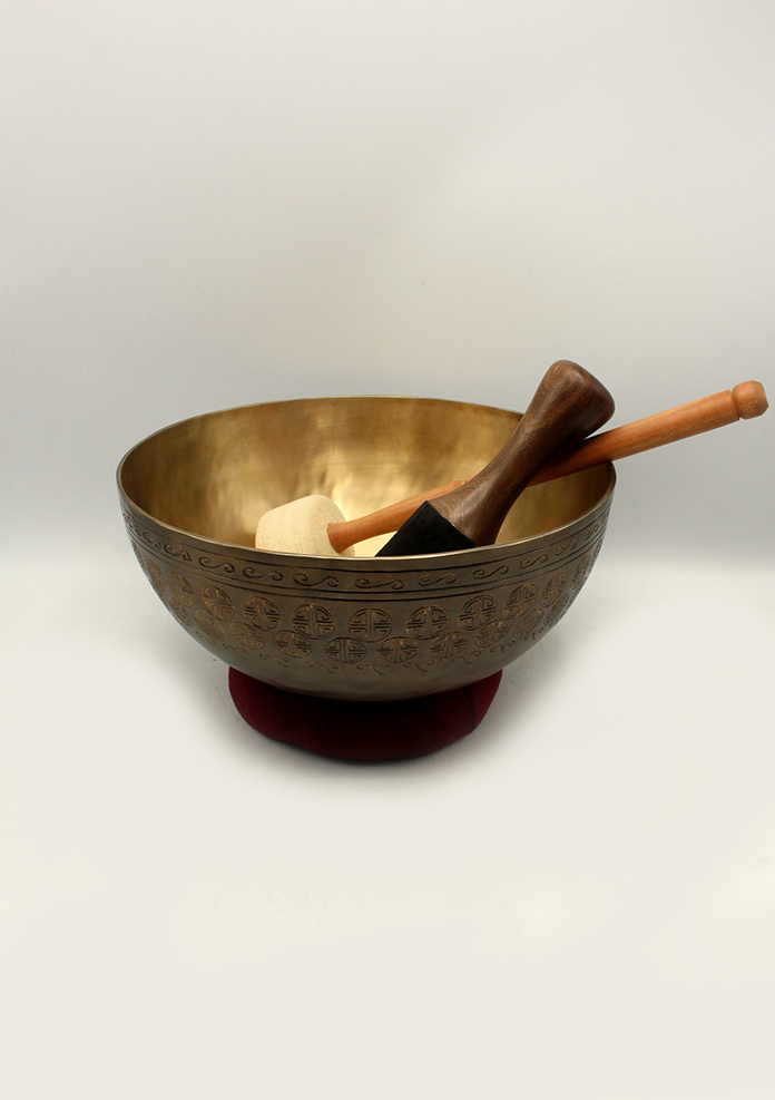 NEPA Full Moon Engraved Healing Singing Bowl 11"