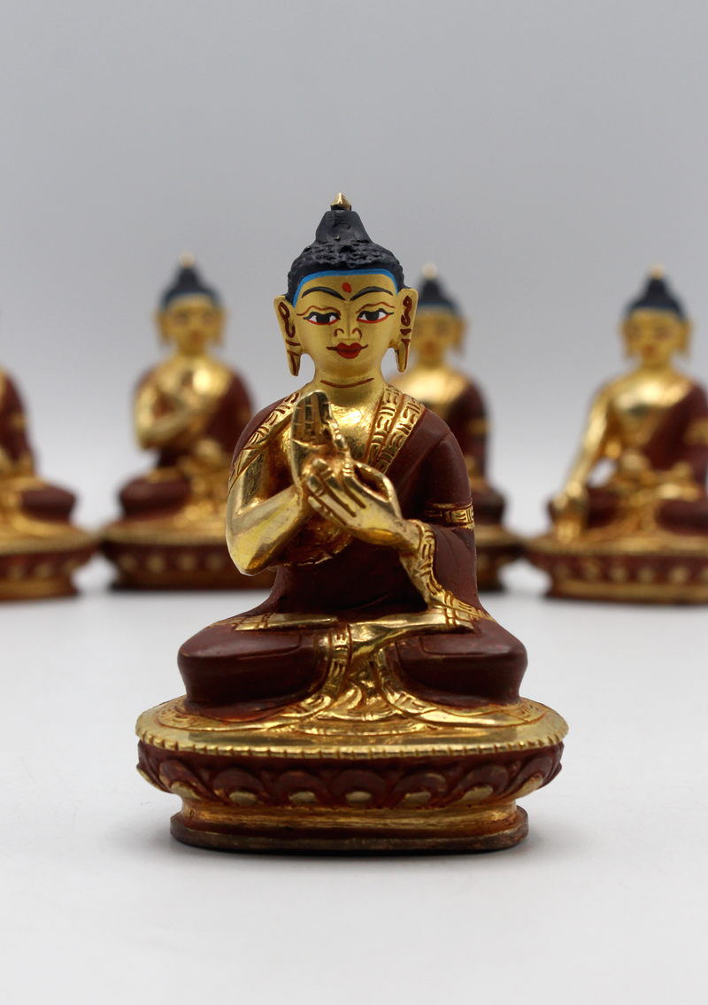 Five Dhyaani Buddha Gold Plated Statue, Panchha Buddha Statue
