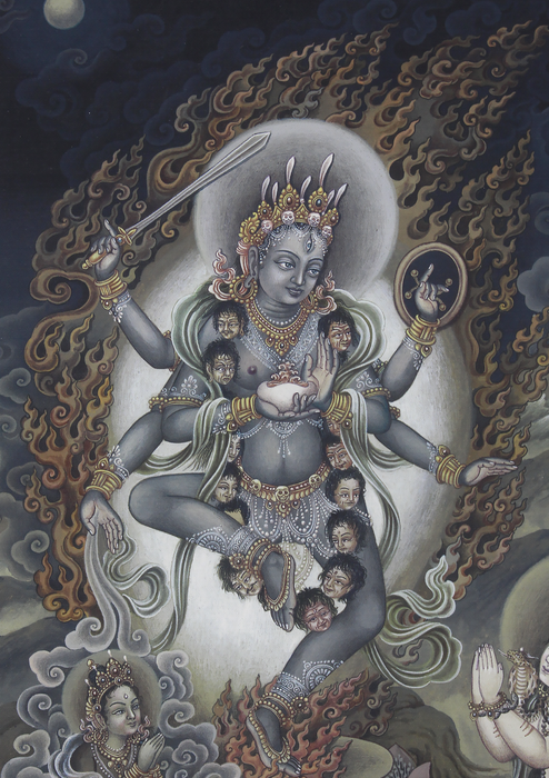 Guhyeshwari Newari Pauba Print Signed by Sundar Sinkhwal