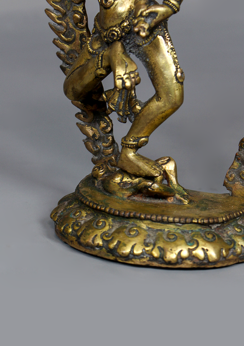 Antique Copper Gilted  Machig Labdron Statue 8.5" H