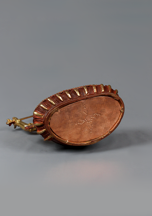 Manjushree Partly Gold Plated Statue 7" H