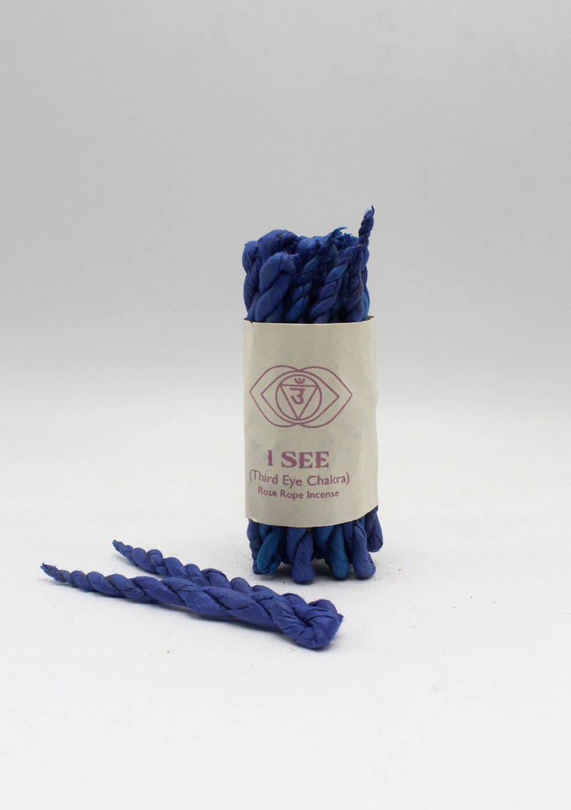 Third Eye  Ajna  Chakra Rose Indigo Rope Incense