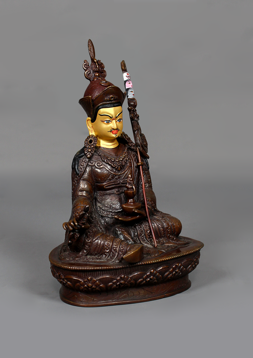 Copper oxydized  Guru Rinpoche Statue 8.25"H