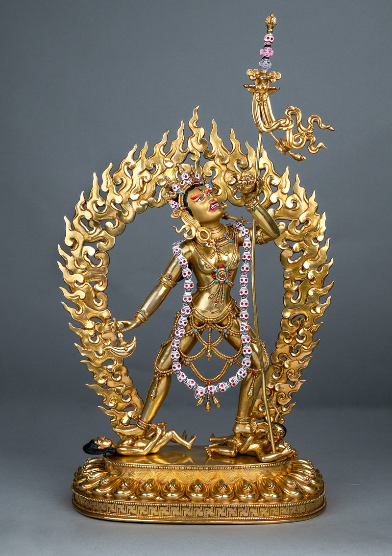 Masterarts 24K Fully Gold Plated Yogini Statue 15"H