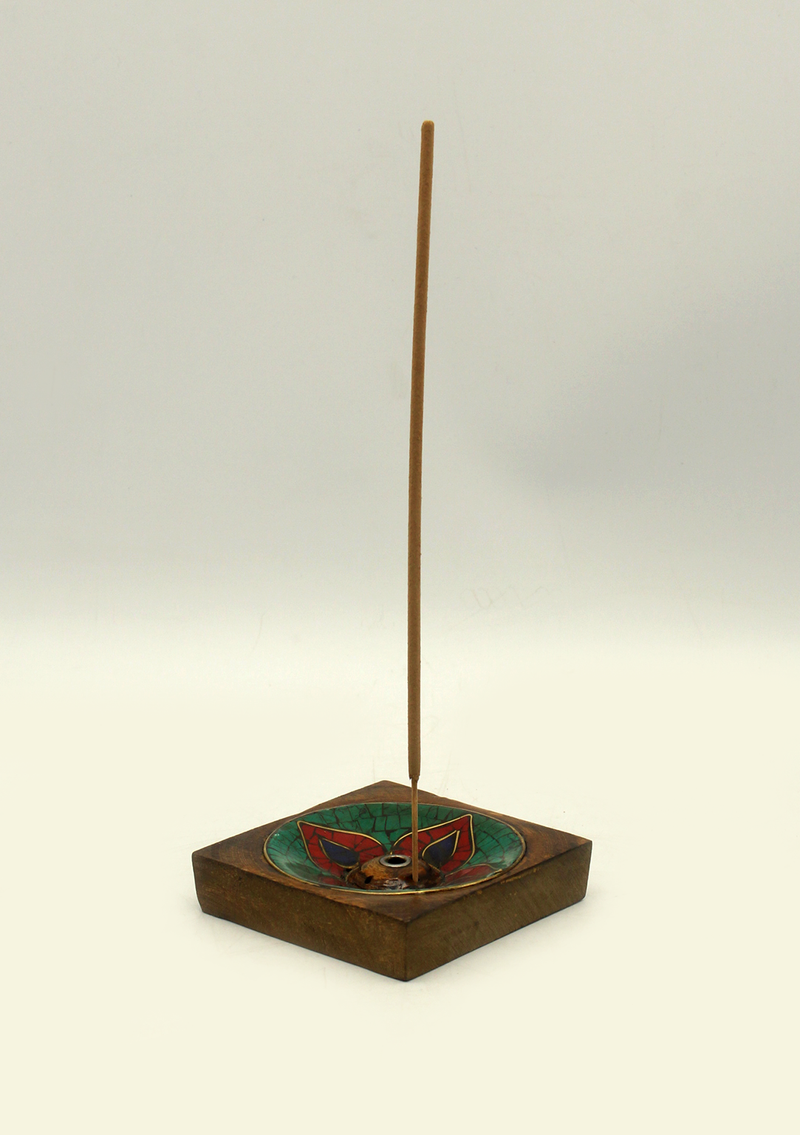 Lotus Turquoise Inlaid Tibetan  Incense Burner