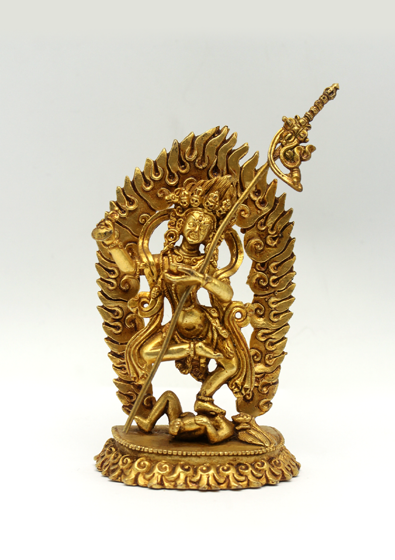 Gold Electroplated Jogini Statue 4"H