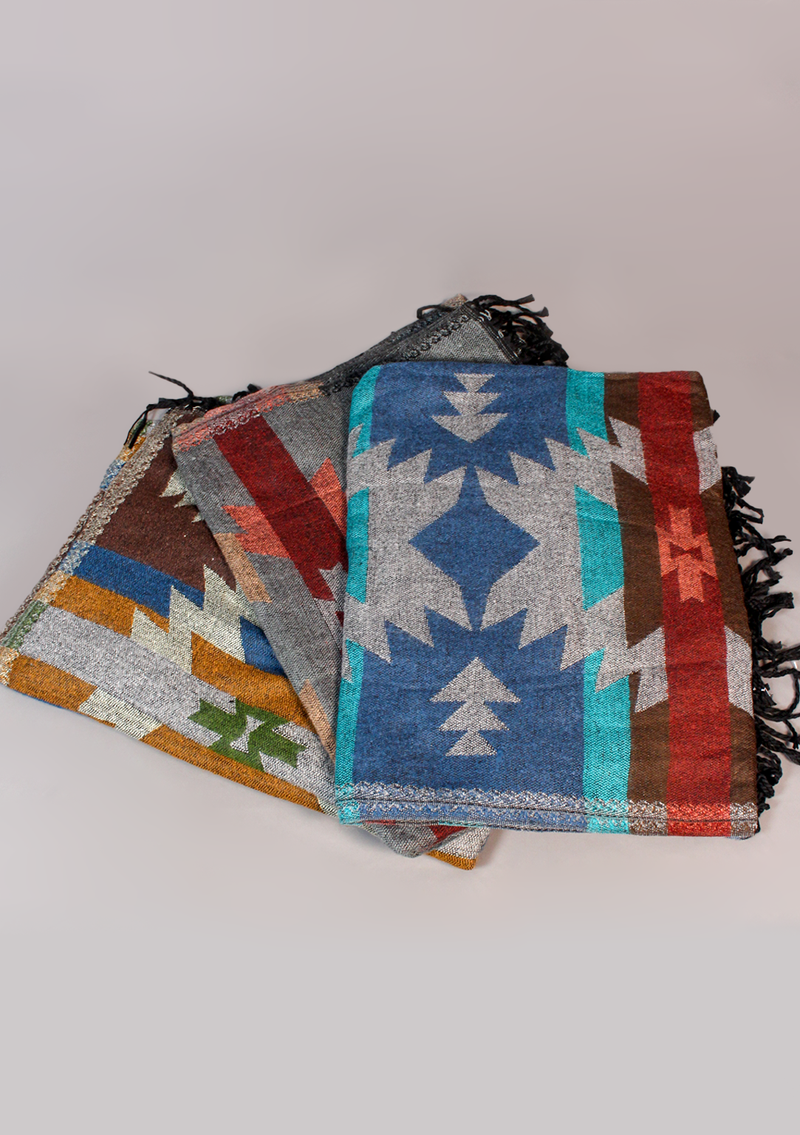 Handloomed Himalayan Geometric Motif Pattern Shawl