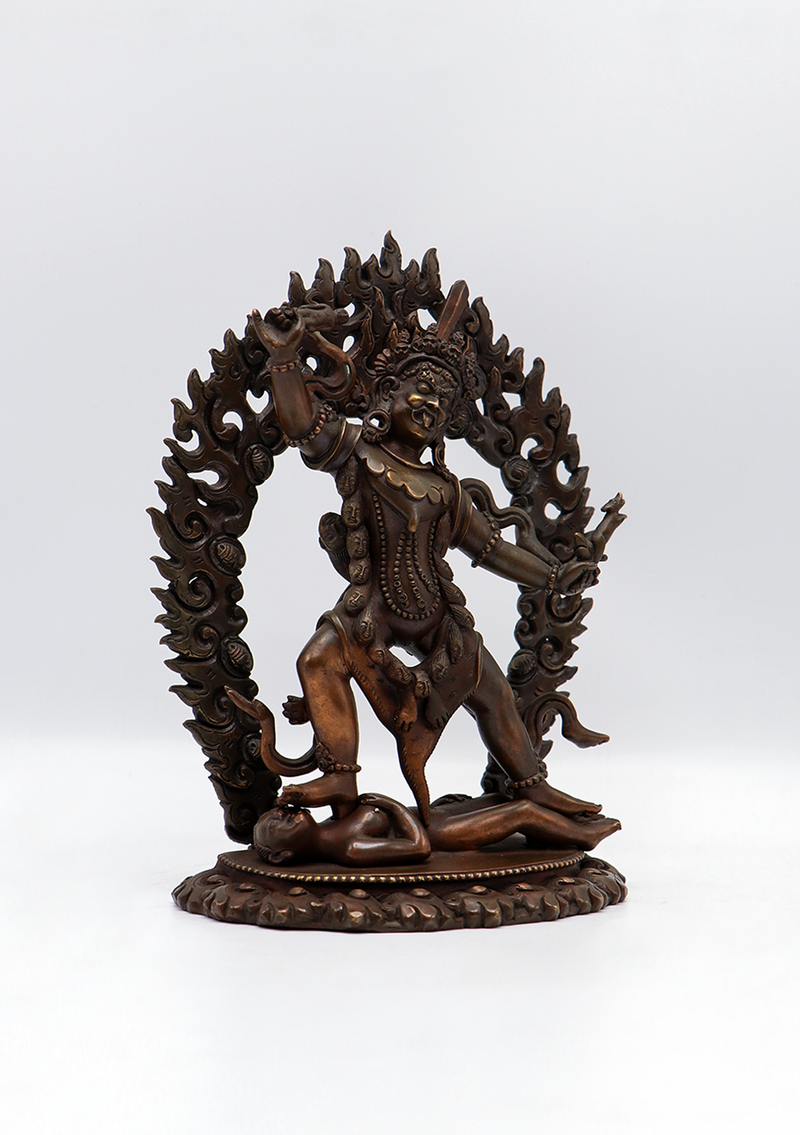 Masterpiece  Ekjati  Copper Oxydized Wrathful Protector Statue