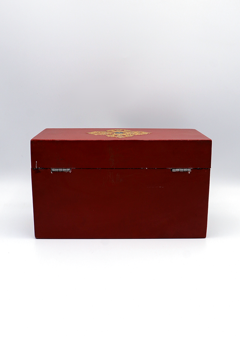 Handpainted Tibetan Snow Lion Wooden Box 10"