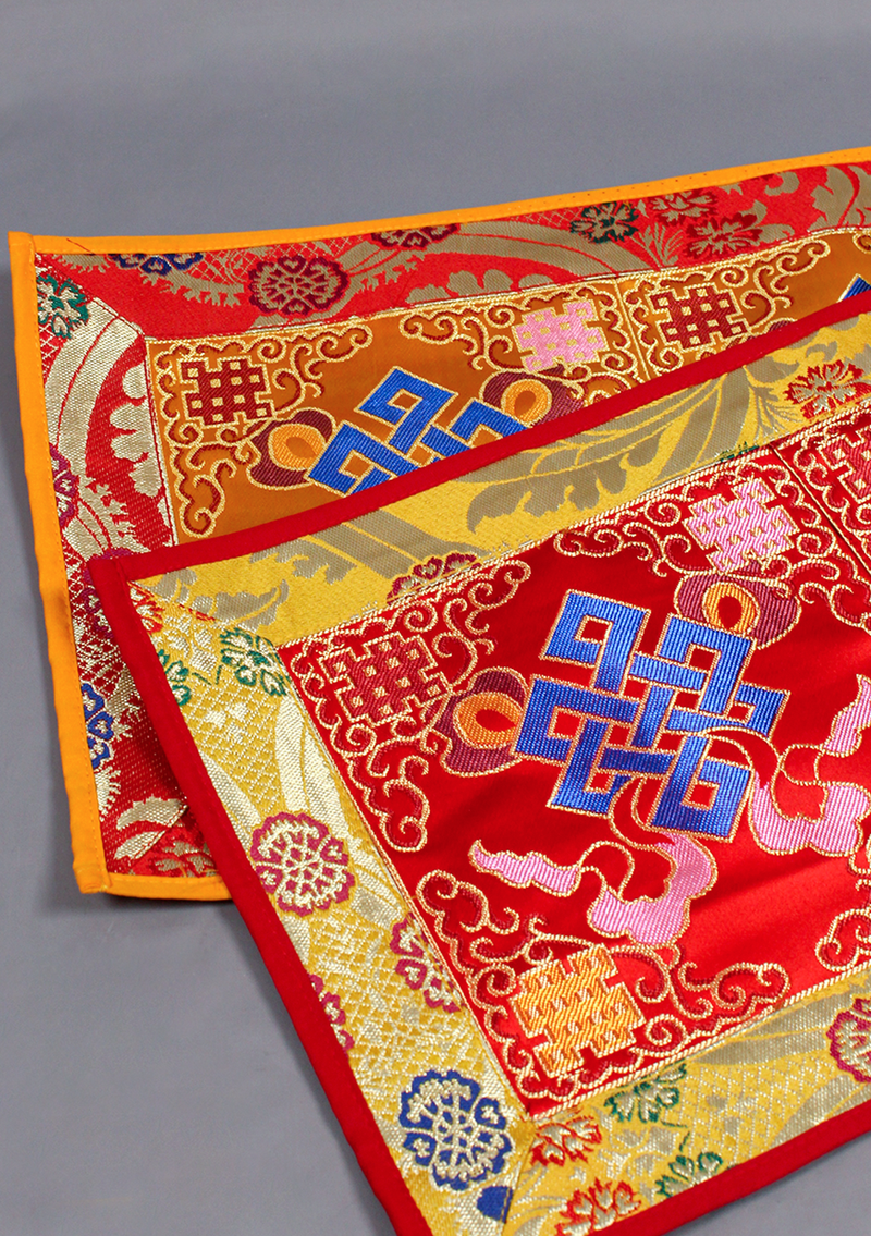 Tibetan Endless Knot Brocade Altar Cloth