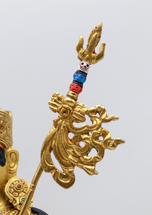 Full Gold Plated Guru Padmasambhava Statue 11"H