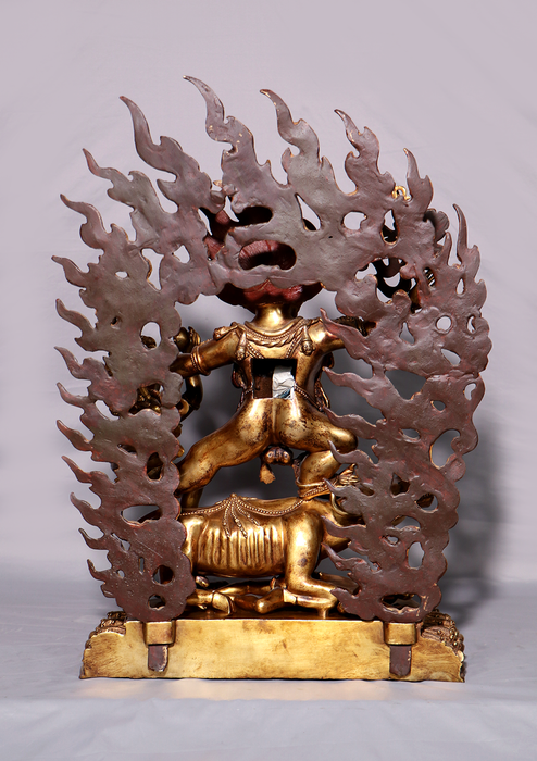 God of Death 24 K Gold Gilded Yamantaka Statue 19"H