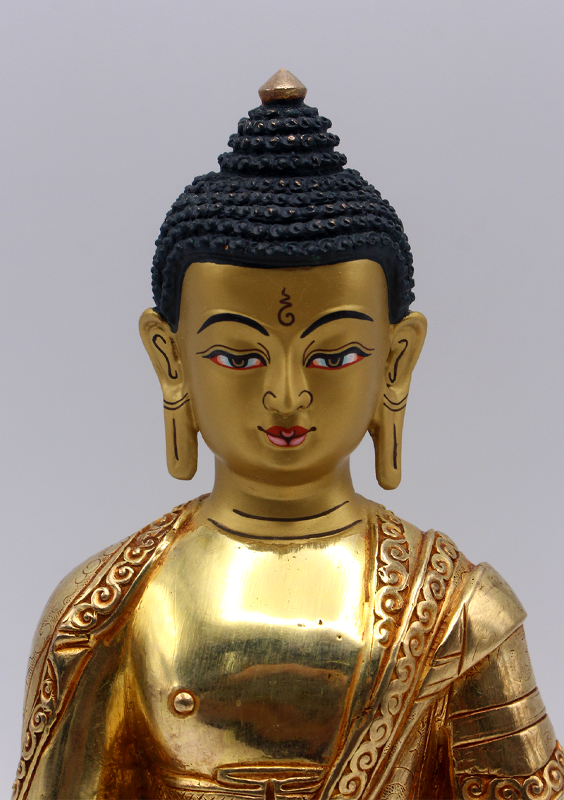 Fine  Quality Fully Gold Plated Amitabha Buddha Statue 8"