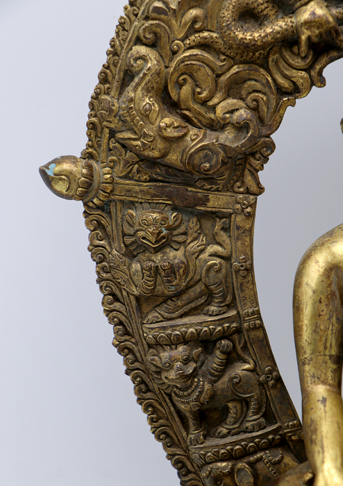 Antique 24 K Shakyamuni Buddha Statue with Frame 13"H