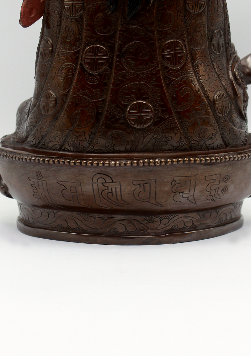 Copper Guru Padmasambhava Statue 9.5"H