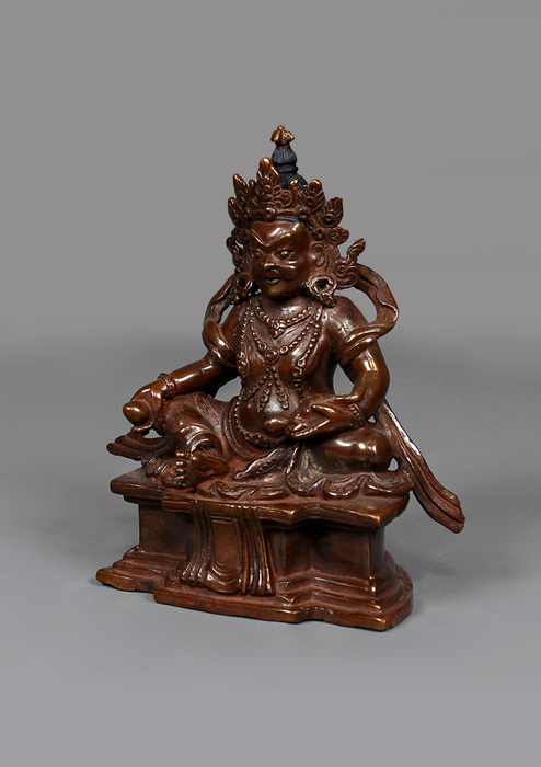 Copper Oxidized Dzambala Statue 6.5"H