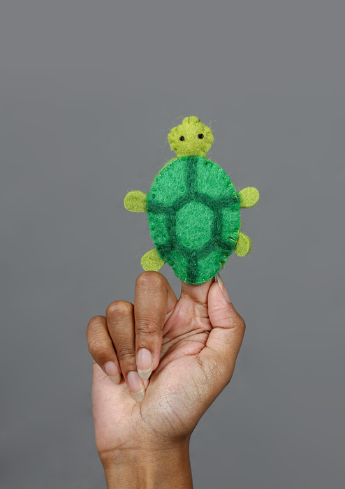 Cute Felted Woolen Panda Finger Puppet  – Handmade Wool Felt Toy