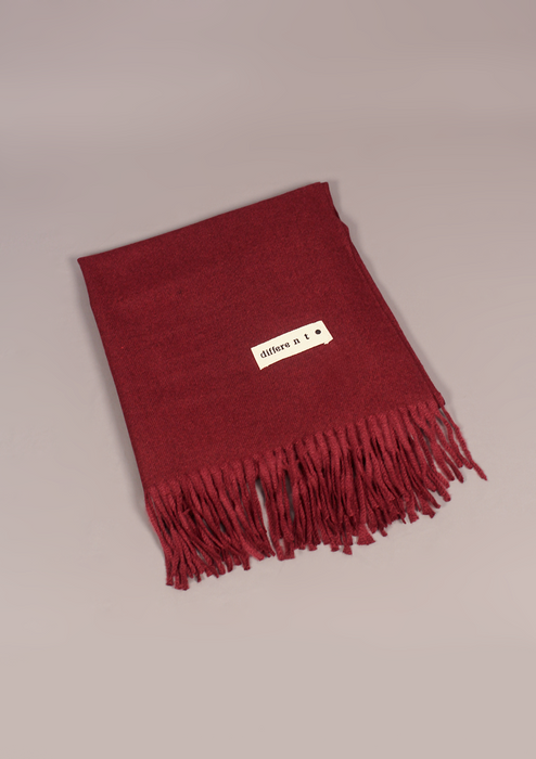 Handloomed Soft Maroon Woolen Shawl- differe n t