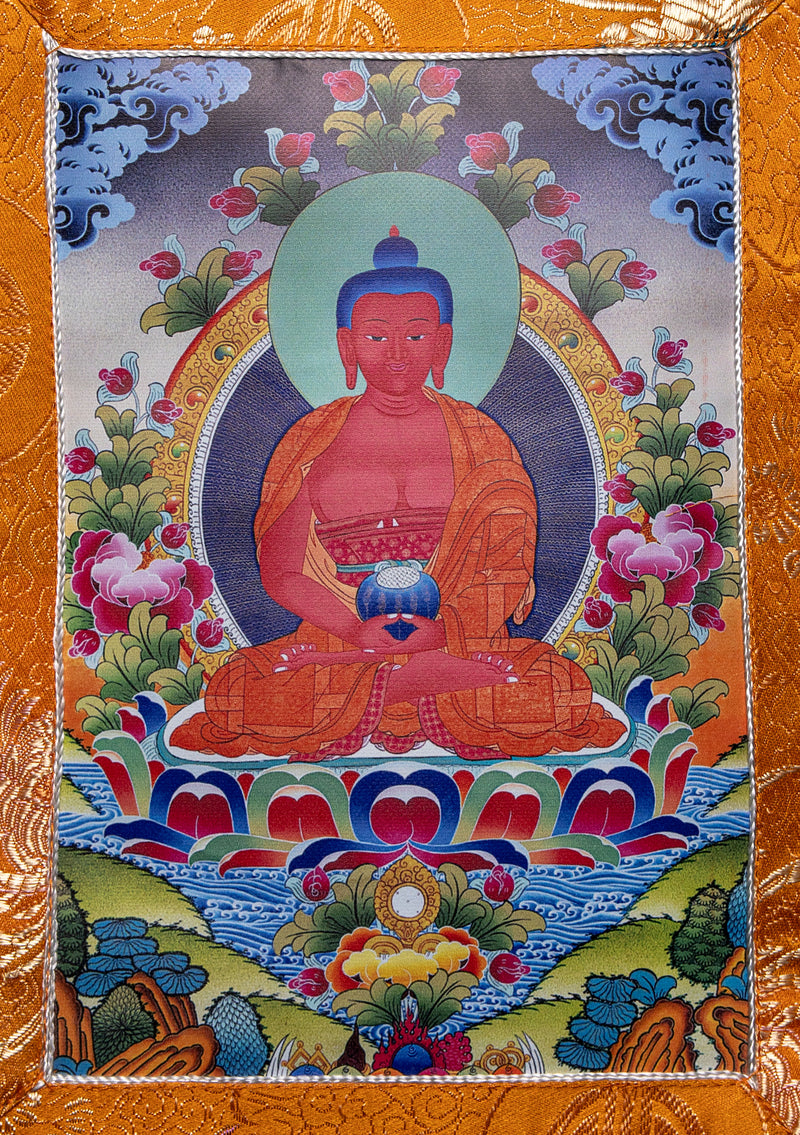 Brocade Framed Buddhist Deity Wall Hanging