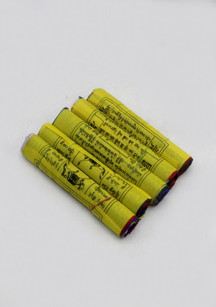 Set of 5 Cotton Windhorse Prayer Flags, Tibet Flags